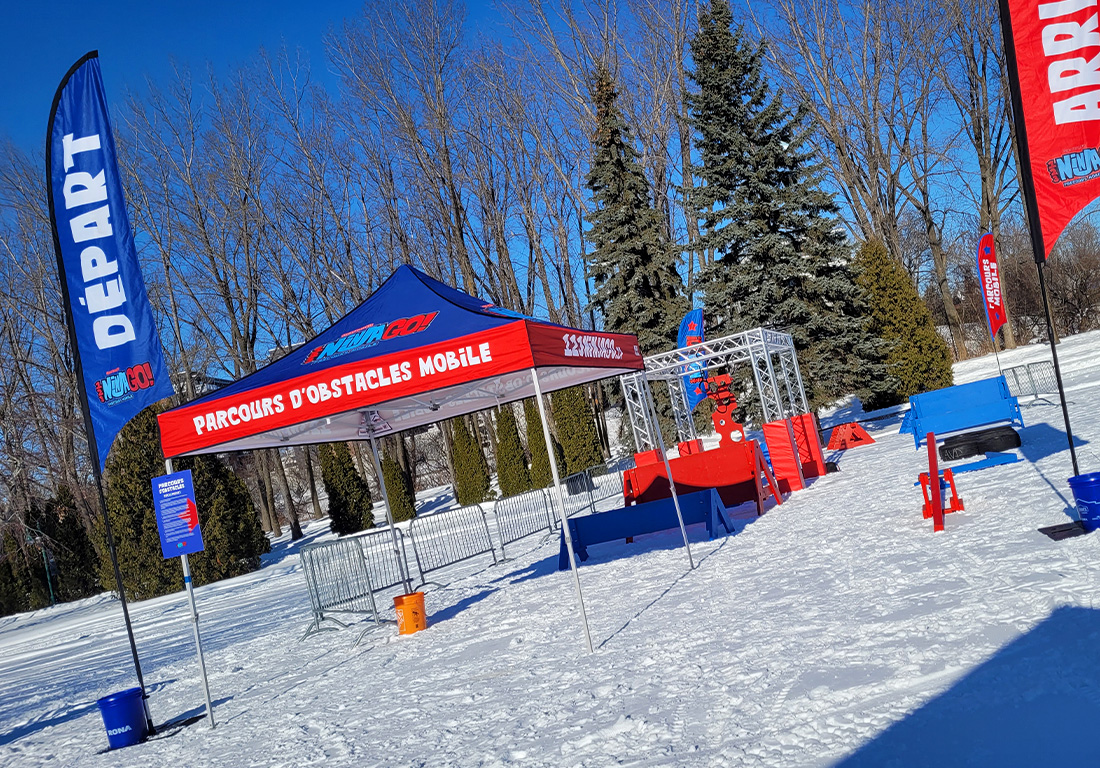 Parcours "Ninja Warrior" en hiver | 123 Ninja Go | Parcours d'obstacles mobiles | Écoles • Camps • Festivals | Kompra Bootcamp