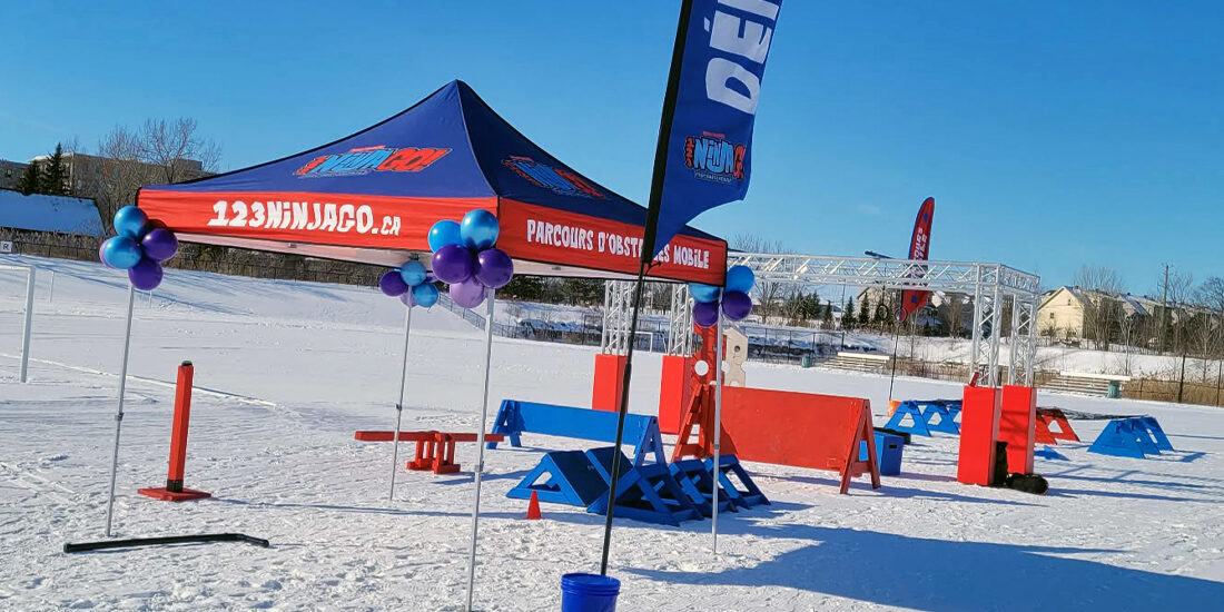 Parcours "Ninja Warrior" en hiver | 123 Ninja Go | Parcours d'obstacles mobiles | Écoles • Camps • Festivals | Kompra Bootcamp
